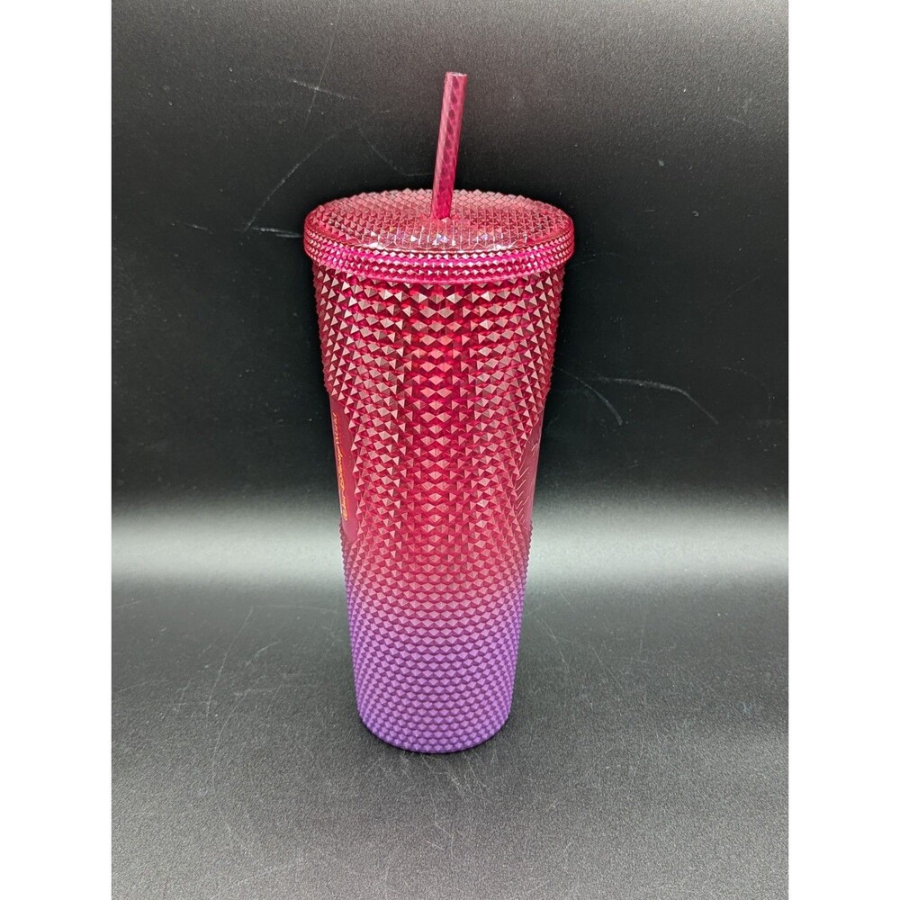 Starbucks Disney World Parks Cinderella Castle Red Purple Studded Tumbler New - Picture 4 of 7